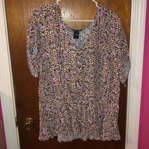 2 for $10 Leopard pattered floral blouse